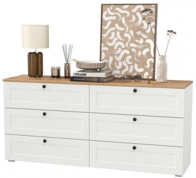 Остин 16.240 Комод, белый шагрень/дуб крафт золотой