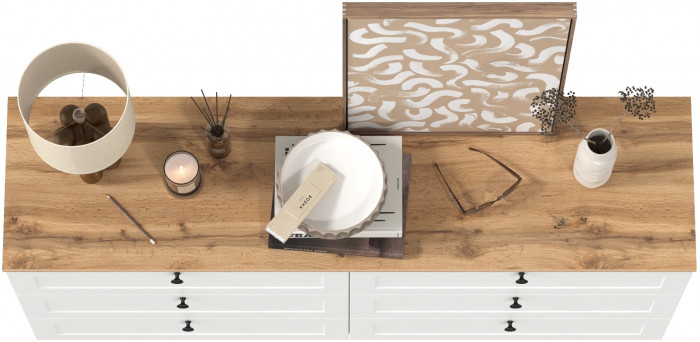 Остин 16.240 Комод, белый шагрень/дуб крафт золотой