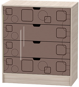 Детская комната Бриз МДФ, набор 4, Ясень светлый/Шоколад (Квадрат)