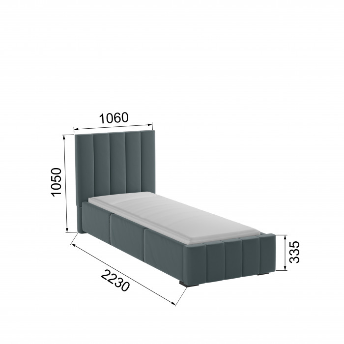 Нега Кровать интерьерная 900 серый, ПМ