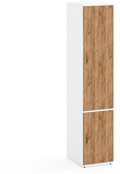 Лидер-8 Модуль Пенал МД 23Б, белый шагрень/крафт золото