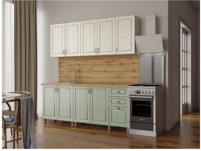 Кухонный гарнитур Версаль 2,0м Айвори/Васаби