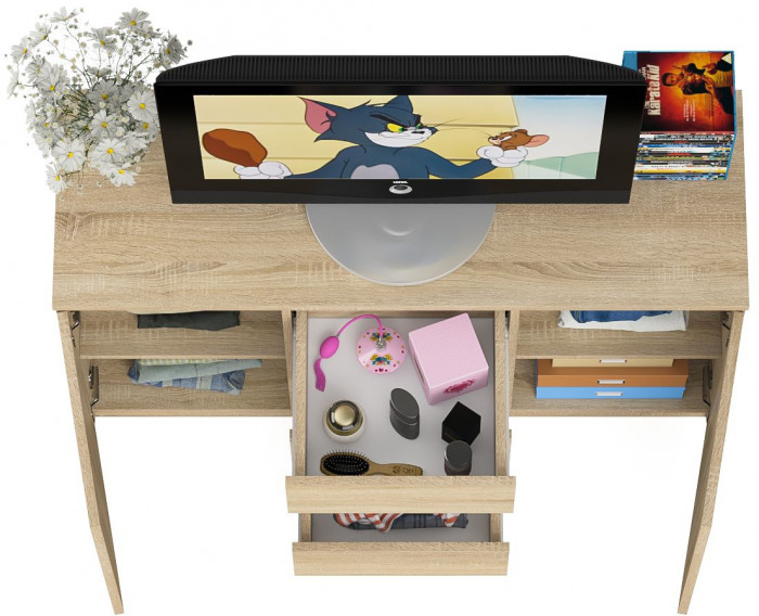 Мори Комод МК1200.3, цвет дуб сонома, ШхГхВ 120,4х41х73 см.