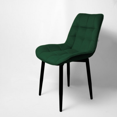 Стул &quot;Бостон&quot; черный матовый Velutto 33 зеленый