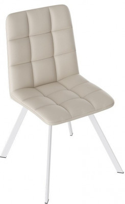 Бруно Стул (паук Т2) (Белый муар/Кожзам Бежевый)