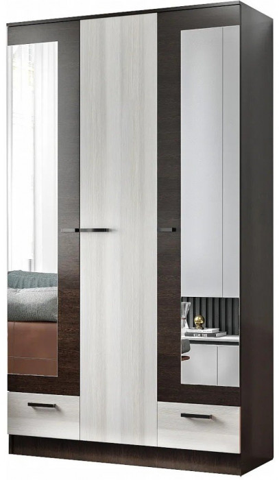 Адель Шкаф 1,2 (Дуб Вотан / Белый глянец)