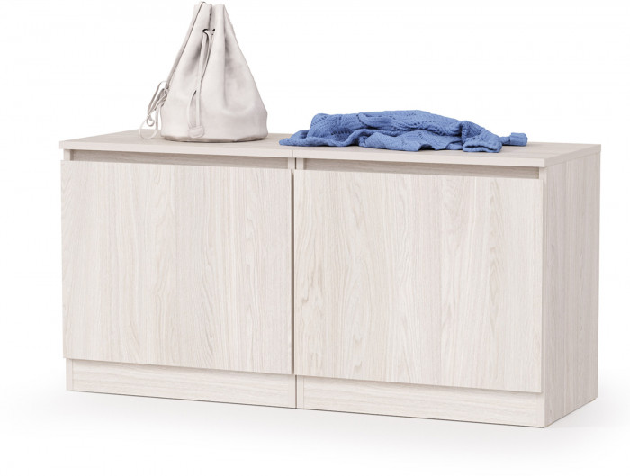 КР100 Ника прихожая 13.248 Тумба + 13.248 Тумба, цвет ясень анкор светлый, ШхГхВ 107,6х38,1х53,9 см., универсальная сборка