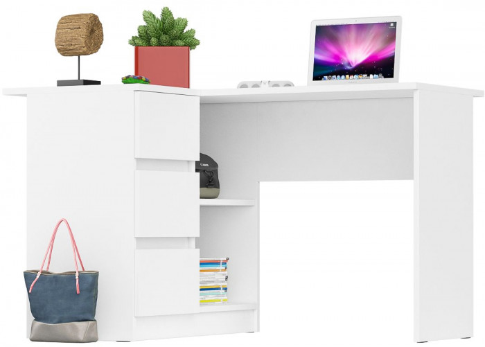 Мори компьютерный стол МС-16 левый, белый