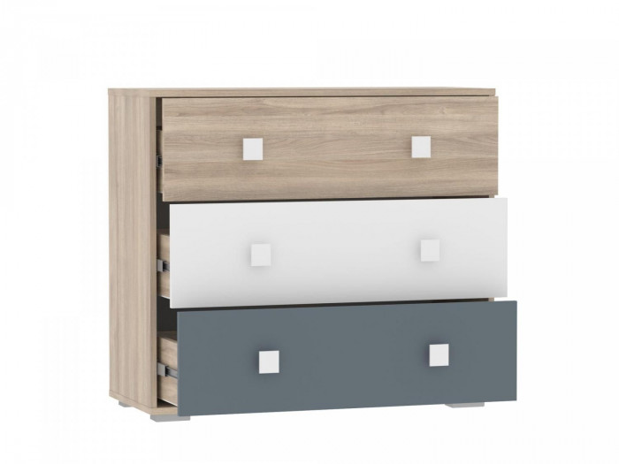 НМ 041.67 Комод Элиот Белый/Маренго/Баунти Песочный