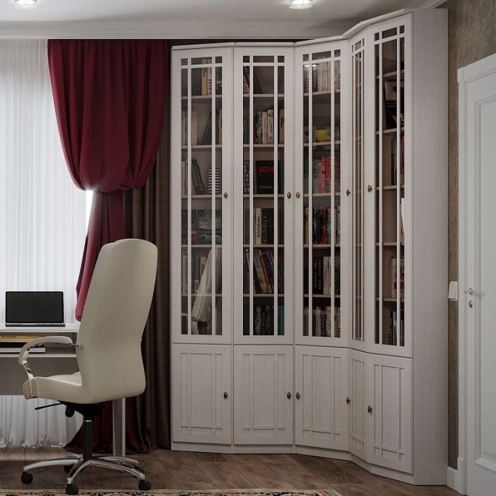 Шкаф книжный Шерлоск 35 правый, ясень светлый