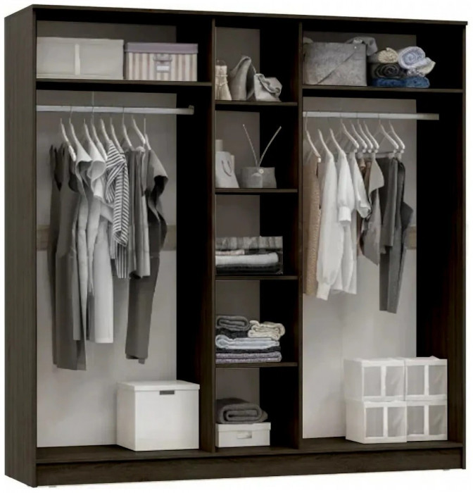 Мартина Шкаф для одежды 5-дверный (Белый глянец, Дуб Сонома)