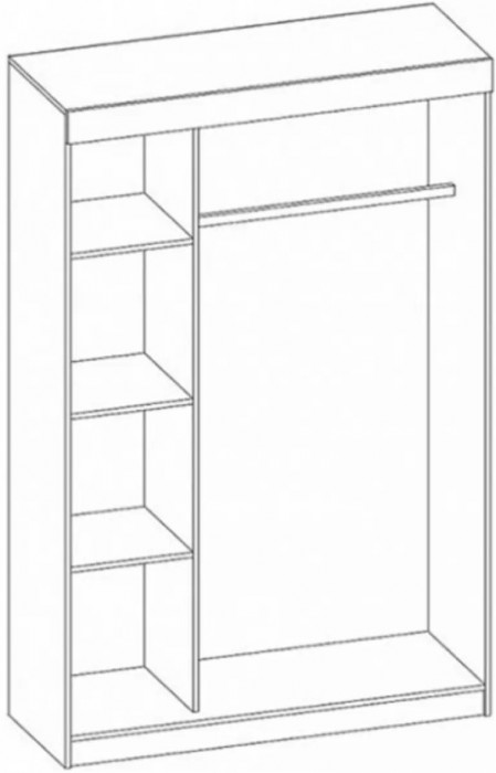 Бася Шкаф-купе с антресолью (Венге / дуб беленый)