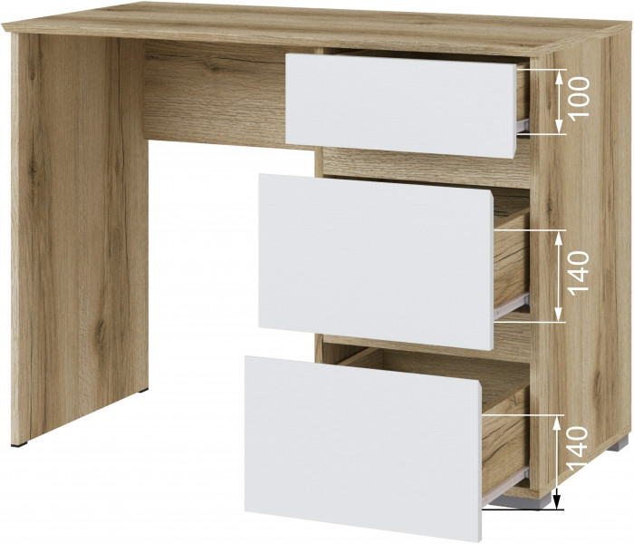 Плейона Стол косметический делано/белый