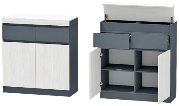 Иннэс-10 Комод, Графит\Ясень Анкор Св.