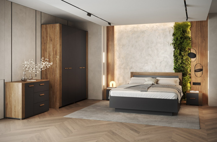 Модульная спальня "Каен" - Дуб стирлинг/Антрацит