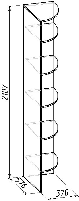 Полка угловая Sherlock 14, дуб сонома