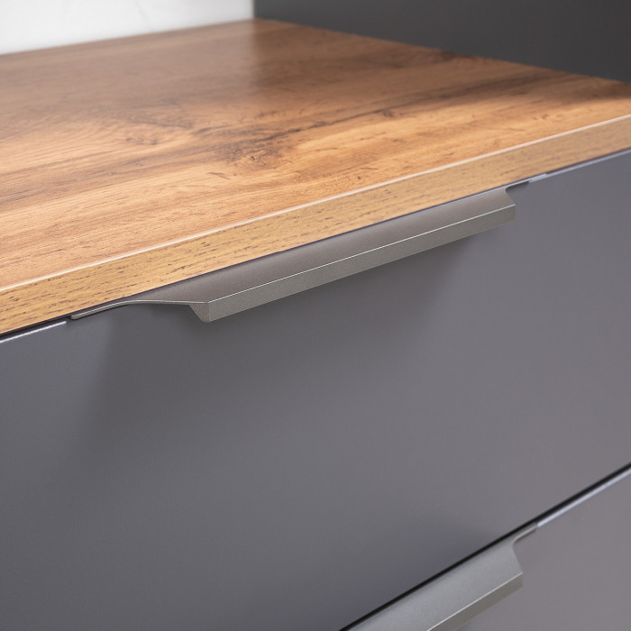 Октава Прихожая 11, цвет серый графит/дуб крафт золотой/фасады МДФ серый графит, ШхГхВ 129,3х35,4х197,6 см., универсальная сборка