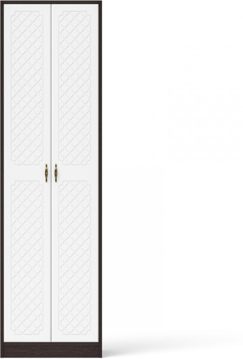 Прихожая П-6 Шкаф, цвет венге/фасады МДФ белое дерево фрезеровка ромб, ШхГхВ 60х50х210 см.