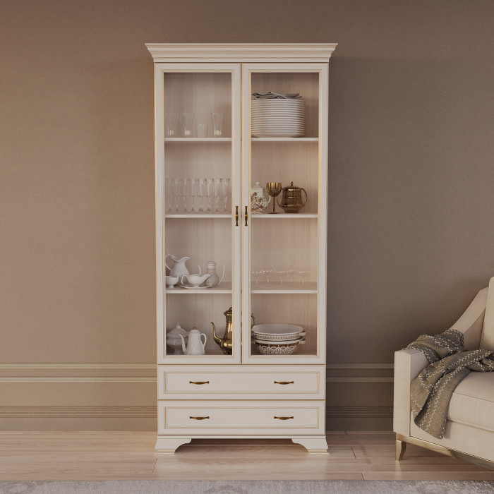 Шкаф (2 стеклодвери) Сиена