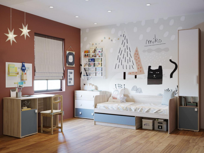 НМ 041.68 Стол письменный Элиот Маренго/Баунти Песочный