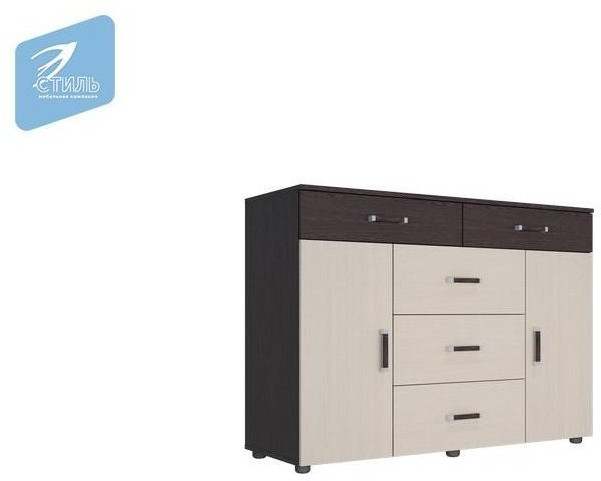 Вега К-03 Комод 5 ящиков+2 створки