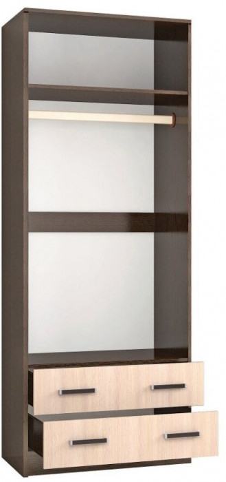 Шкаф комбинированный Лагуна 800 с зеркалом венге/дуб молочный