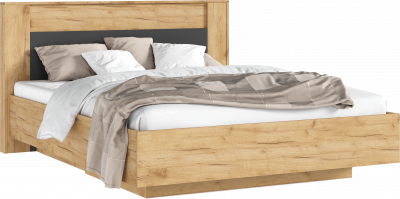 Остин Кровать парящая 160 с ортопедом металл, дуб крафт/графит