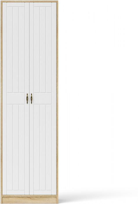 Прихожая П-6 Шкаф, цвет дуб сонома/фасады МДФ белое дерево фрезеровка прованс, ШхГхВ 60х50х210 см.