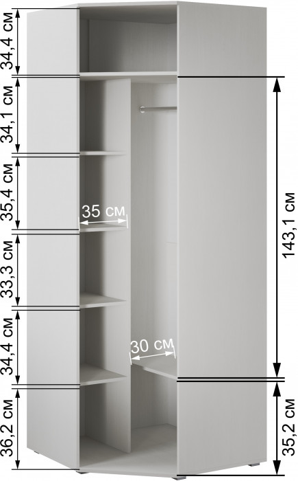 Ливорно Шкаф угловой ЛШ-25 ясень анкор светлый патина серебро