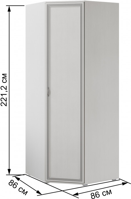 Ливорно Шкаф угловой ЛШ-25 ясень анкор светлый патина серебро