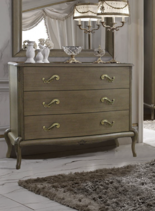 Комод с тремя ящиками "Монако" - отделка Классик (лак)