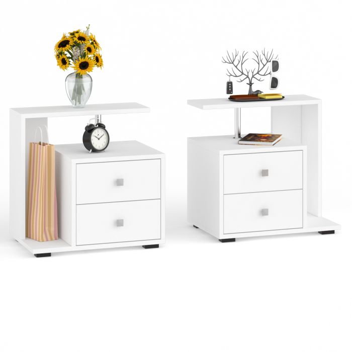 Камелия Кровать 1200 + две тумбы, белый