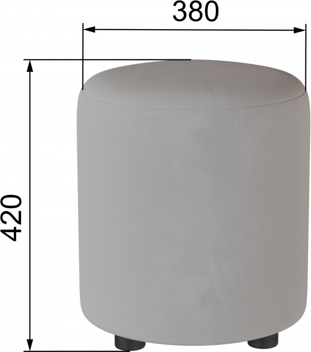 Пуф Рой светло-серый