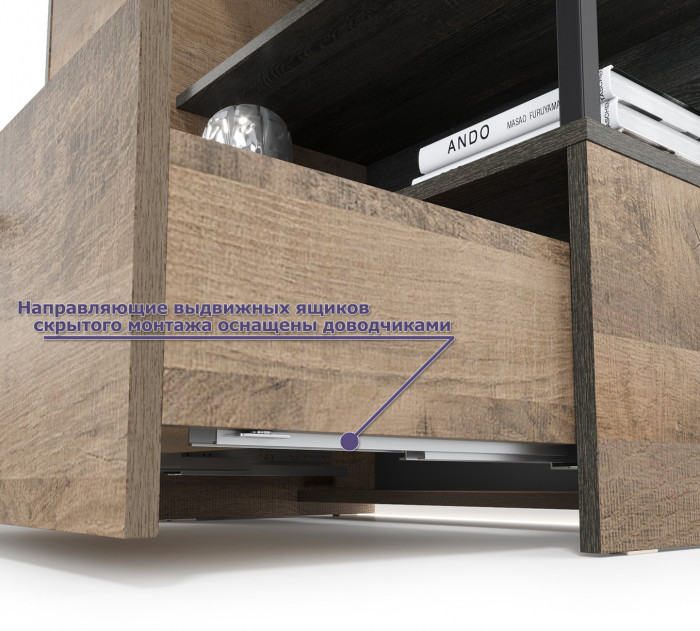 Трувор 13.307.01 N Комод, цвет дуб гранж песочный/интра, ШхГхВ 109х36,9х106,9 см., универсальная сборка