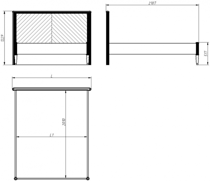 Модульная спальня "Тиволи" из массива дуба - Серый антрацит (лак)