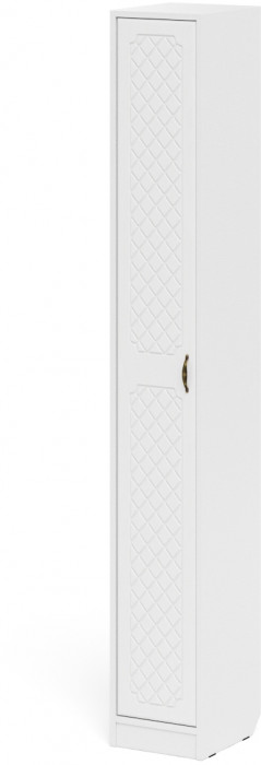 Прихожая П-6-350 Пенал, цвет белая шагрень/фасады МДФ белое дерево фрезеровка ромб, ШхГхВ 30х35х210 см., универсальная сборка