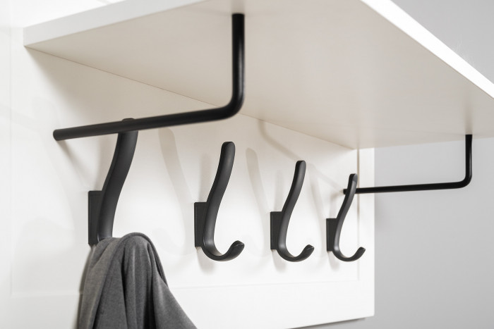 Остин Прихожая 48, цвет белый шагрень/дуб крафт золотой, ШхГхВ 320х54,3х229,6 см., универсальная сборка