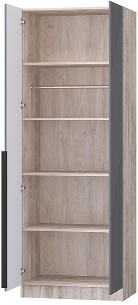 Шкаф Авис 0,8, Дуб эндгрейн/Графит