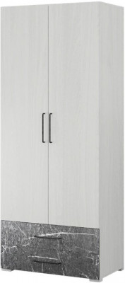 Теана шкаф 2-хств. ясень анкор светлый/МДФ мрамор дарк