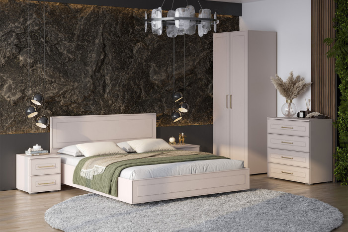 Кровать с ортопедическим основанием Антеро КР-160, Кашемир, Шампань