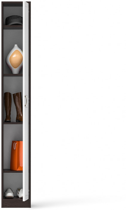 Прихожая П-6-350 Пенал, цвет венге/фасады МДФ белое дерево фрезеровка прованс, ШхГхВ 30х35х210 см., универсальная сборка