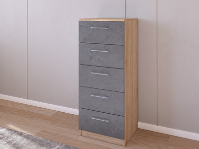 Комод 02/23 45х40х110 Сонома/Железный Камень