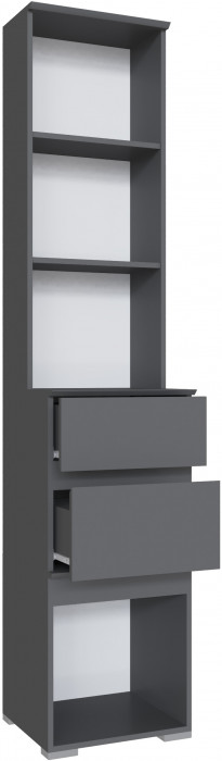 Плейона Тумба с ящиками графит серый