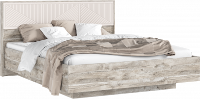 Сильвия Кровать парящая 1,6м (ортопед металл) с подсветкой Кашемир/Дуб Юкон, Дуб Юкон