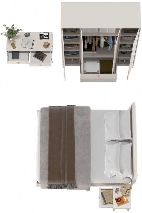 Афина Спальня 33-1600, цвет кашемир серый, сп.м. 1600х2000 мм., б/м, основание есть - фанера