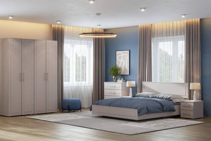 Кровать с основанием ЛДСП Антеро КР-160, Кашемир, Шампань