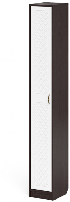 Прихожая П-6-350 Пенал, цвет венге/фасады МДФ белое дерево фрезеровка ромб, ШхГхВ 30х35х210 см., универсальная сборка