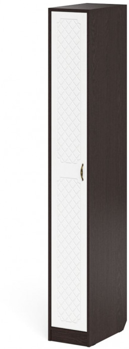 Прихожая П-6-500 Пенал, венге/фасады МДФ белое дерево фрезеровка ромб