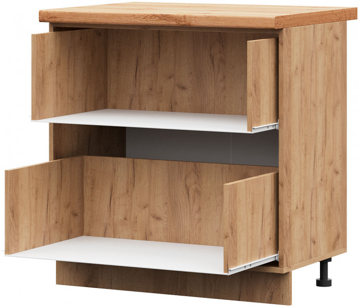 ШН2Я 800 корпус шкаф нижн. с 2 ящ (800*840*474) б/ст дуб крафт золото