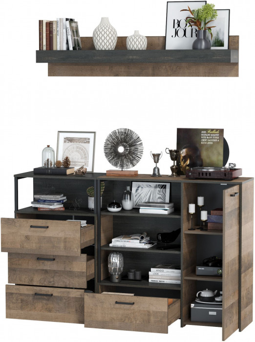 Трувор Гостиная 004, дуб гранж песочный/интра